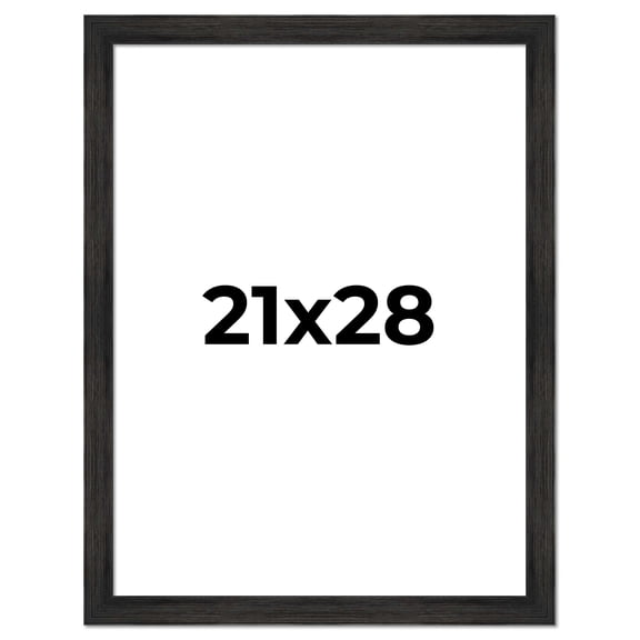 21x28 Distressed/Aged Black Complete Wood Picture Frame with UV Acrylic, Foam Board Backing, & Hardware