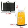 thumbnail image 3 of 12 Pcs Coasters with Metal Holder, KIMHY Coaster for Drinks,Beer,Coffee, Absorbent Felt Drink Coaster for Kinds of Cups, Hot or Cold, Anti-SLI for Tabletop Protection & Decor, 4", 3 of 8