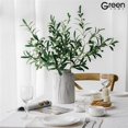 thumbnail image 2 of [GEEN] Tela Vívida Anti-fade Planta Artificial Hexagonal Rama De Hoja De Olivo Imitación De La De Decoración Del Hogar, 2 of 4