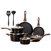 Sophia & William 12 Pieces Induction Nonstick Cookware Sets, Black