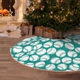thumbnail image 5 of Sikiie Green Baseball Nativity Christmas Tree Skirt, Jesus Christian Winter Holiday Tree Mat Decoration(30-48IN)48", 5 of 6