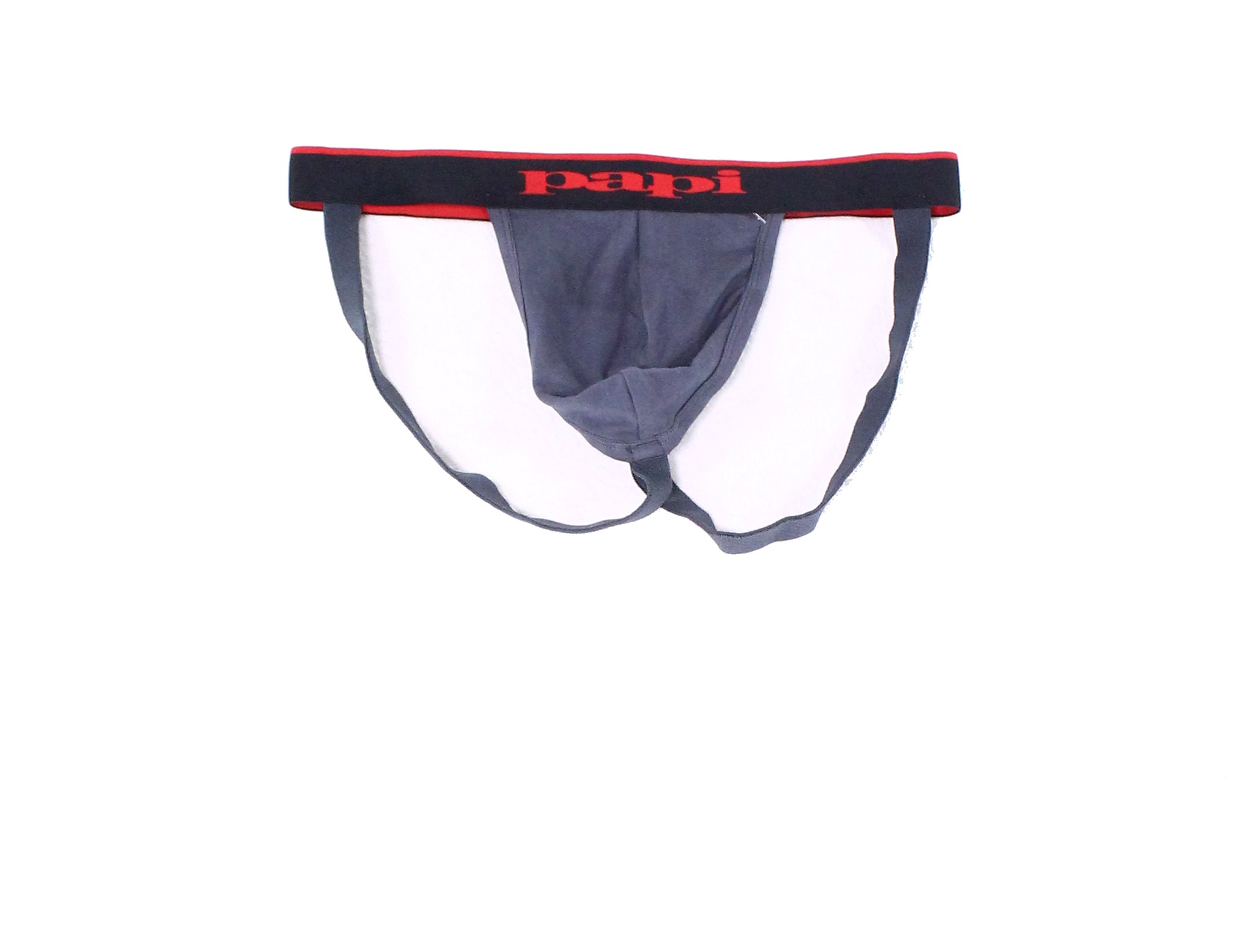 papi Papi NEW Gray Mens Size Large L LogoWaistband Thong Bikinis