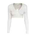 thumbnail image 5 of Seyurigaoka Vintage Knit Ribbed Sweaters for Women Fall Winter Simple Style Chic Crop Tops Long Sleeve V Neck Cropped Pullover Tops, 5 of 9