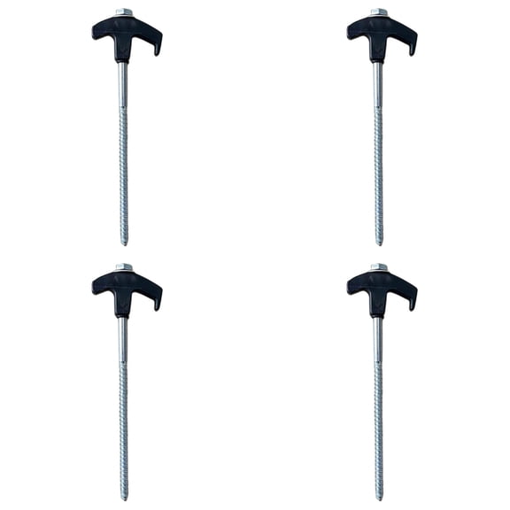 4 Pack Hex Spiral Ground Anchors, Heavy Duty Screw in Stakes for Tents & Canopies