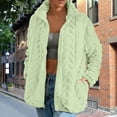 thumbnail image 6 of QUNYINEY Womens Jackets Trendy Fleece Green Lightweight Zip Up Outerwear Loose Fit Long Sleeve with Pockets Stand Collar Winter Women's Coats, 6 of 9