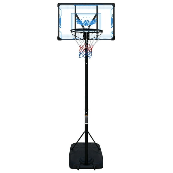10ft Outdoor Basketball Hoop, Sesslife Portable Basketball Hoops and Goal for Adults Teens, 4.7 ft-10ft Adjustable Basketball Court with 43 Inch Backboard and Wheels, Removeable Basketball System