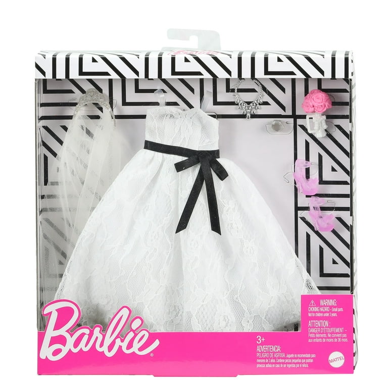 Barbie Fashion Pack: Bridal Outfit for Barbie Doll with Wedding Dress & 5  Accessories 