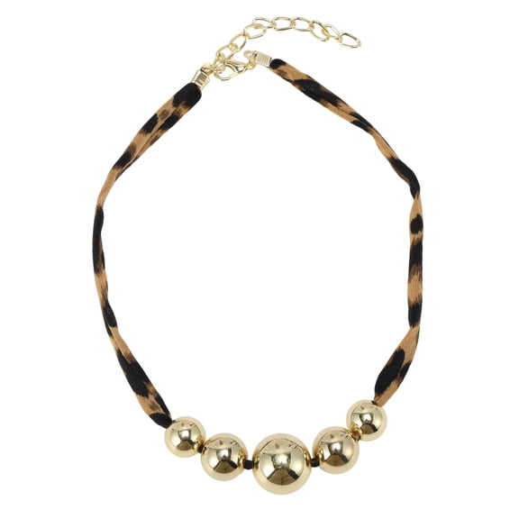 Unique Bargains 1 Pc Fashionable Scarf Necklace with Charm Adjustable Tie Statement Choker for Women Brown
