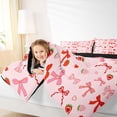 thumbnail image 3 of Erosebridal Girly Pink Ribbon Twin Bedding Sets 7-Piece, Cartoon Strawberry Bedding Comforter Set, 3 of 7