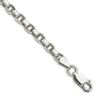 925 Sterling Silver Polished 3.5mm Rolo Chain Bracelet 8 Inch Lobster Claw Link Bracelet for Women and Men