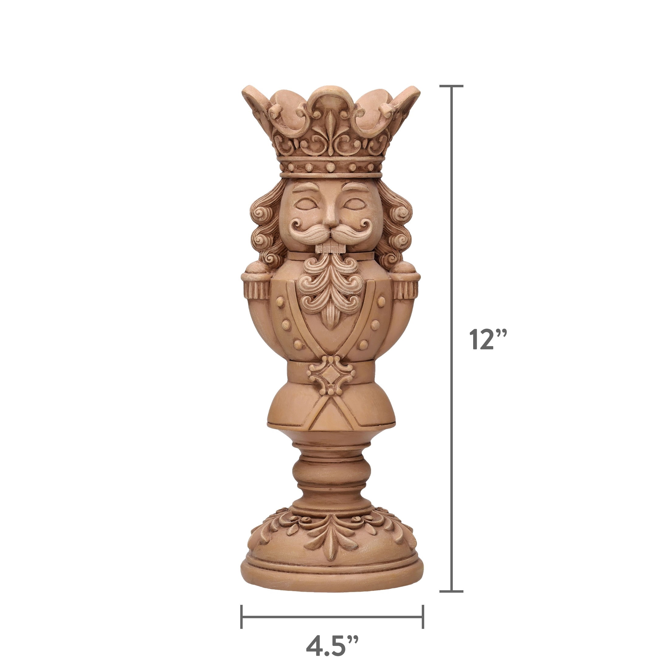Brown Polyresin Nutcracker Christmas Pillar Candle Holder, 12", by Holiday Time