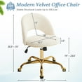 thumbnail image 3 of Ktaxon Office Desk Chair Adjustable Flannel Computer Task Chair Small Rolling Vanity Stool with Wheels for Study Make-up Dressing White, 3 of 6