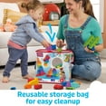 thumbnail image 6 of MEGA BLOKS Fisher-Price Toy Blocks Blue Big Building Bag with Storage (80 Pieces) for Toddler, 6 of 9