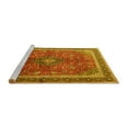thumbnail image 2 of Ahgly Company Machine Washable Indoor Round Medallion Yellow Traditional Area Rugs, 6' Round, 2 of 4