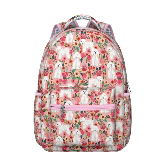 Trendy Dog Design Backpack for Teens - Breathable Shoulder Straps, Hidden Pockets, Fashionable Gift for High School Students