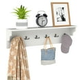thumbnail image 1 of Gymax 31.5'' Wall Hooks w/Shelf 6 Hooks for Hats Towels Purses Robes for Living Room White, 1 of 10