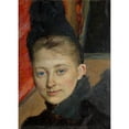 thumbnail image 2 of Richard Bergh 11x14 Black Ornate Wood Framed Double Matted Museum Art Print Titled: Portrait of the Artist's First Wife Nee Klemming (1887), 2 of 5