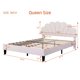 thumbnail image 4 of [Flash Sale]Queen/Full Size Upholstered Platform Bed with Flower Pattern Velvet Headboard Beige/Bean Paste Red[US-W] My Lux Decor Round, 4 of 7