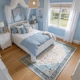 thumbnail image 2 of Toyoso 8x10 Area Rug Living Room Rugs - Vintage boho Decor Floral Area Rugs for Bedroom Dining Room Machine Washable Farmhouse Floral Carpet- Blue, 2 of 9