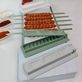 thumbnail image 3 of 2 piezas de máquina para hacer brochetas de carne para barbacoa, reutilizable, para prensar brochetas de carne, accesorios para parrilla de cocina, color negro, 3 of 8