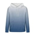 thumbnail image 5 of Donemore Men's Flannel Fleece Hoodie Drawstring Gradient Long Sleeve Pullover Sweatshirt with Pockets, 5 of 5