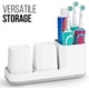 thumbnail image 2 of Soporte para cepillos de dientes, soporte para cepillos de dientes y pasta de dientes, vasos para dientes, 2 vasos para dientes de baño, plástico, blanco, 2 of 5