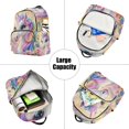 thumbnail image 5 of JIALIOU Mini Backpack Purse for Women Quilted Casual Daypack Small Travel Shoulder Bag, Colorful Cute Unicorn and Flower, 5 of 7