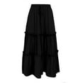 thumbnail image 2 of Vedolay Womens Skirts Skirk for Women Summer High Elastic Waist Pleated Chiffon Skirt Swing A line Skirts,Black M, 2 of 5