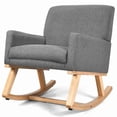 thumbnail image 2 of Zaverox  Comfortable Upholstered Rocking Chair with High-Density Foam Cushion, Sturdy Solid Wood Base, Ideal for Living Room, Nursery, or Bedroom, 2 of 12