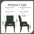 thumbnail image 2 of Lovableguy Mid Century Chenille Dining Chairs Set of 2,Upholstered Tufted Kitchen Side Chairs with Armrests and Solid Wood Frame & Legs,for Dining, Kitchen & Living Room,Olive green, 2 of 8
