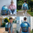 thumbnail image 2 of ZUXONGSY Stained Glass Turtle Coral Fish Print School Backpack for Teens Girls Boys, 4-in-1 Kids Backpack Bookbag Set School Bags with Lunch Box Pencil Case and Water Bottle Holder, 2 of 6