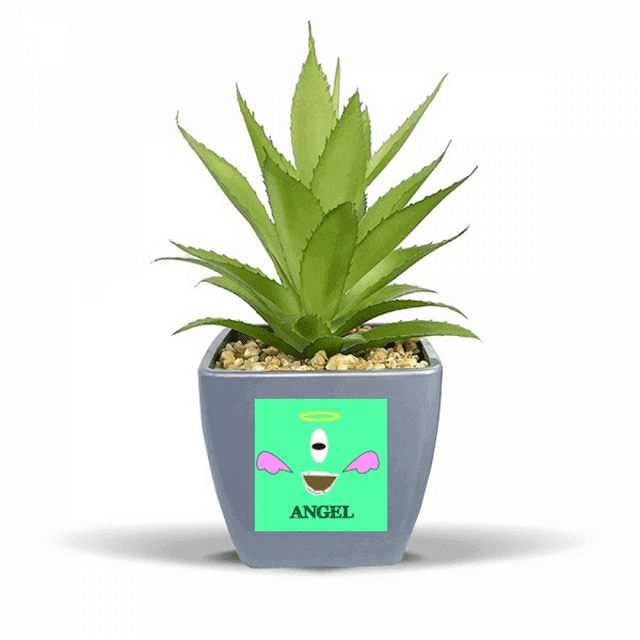 Créature Verte Ange Émotion Joyeux Faux Ananas Pot de Fleurs Vase Mini Décor