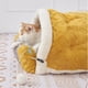 thumbnail image 4 of Cueva Cama para perros Tienda suave antideslizante Cojín acogedor Cojín para dormir con almohada Gato Casa cálida para conejo, 4 of 8