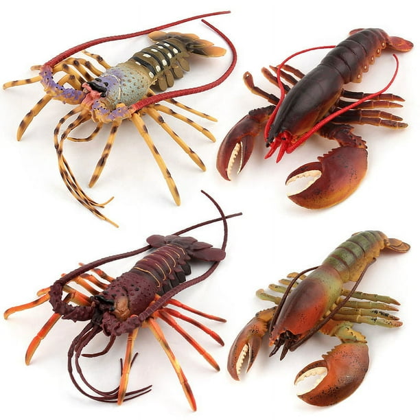 Juguete de simulación de vida marina, modelo de langosta, animal marino, submarino, muñeco de juguete, decoración de plástico