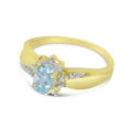 thumbnail image 3 of 14k Yellow Gold Oval Aquamarine And Diamond Ring, 3 of 6