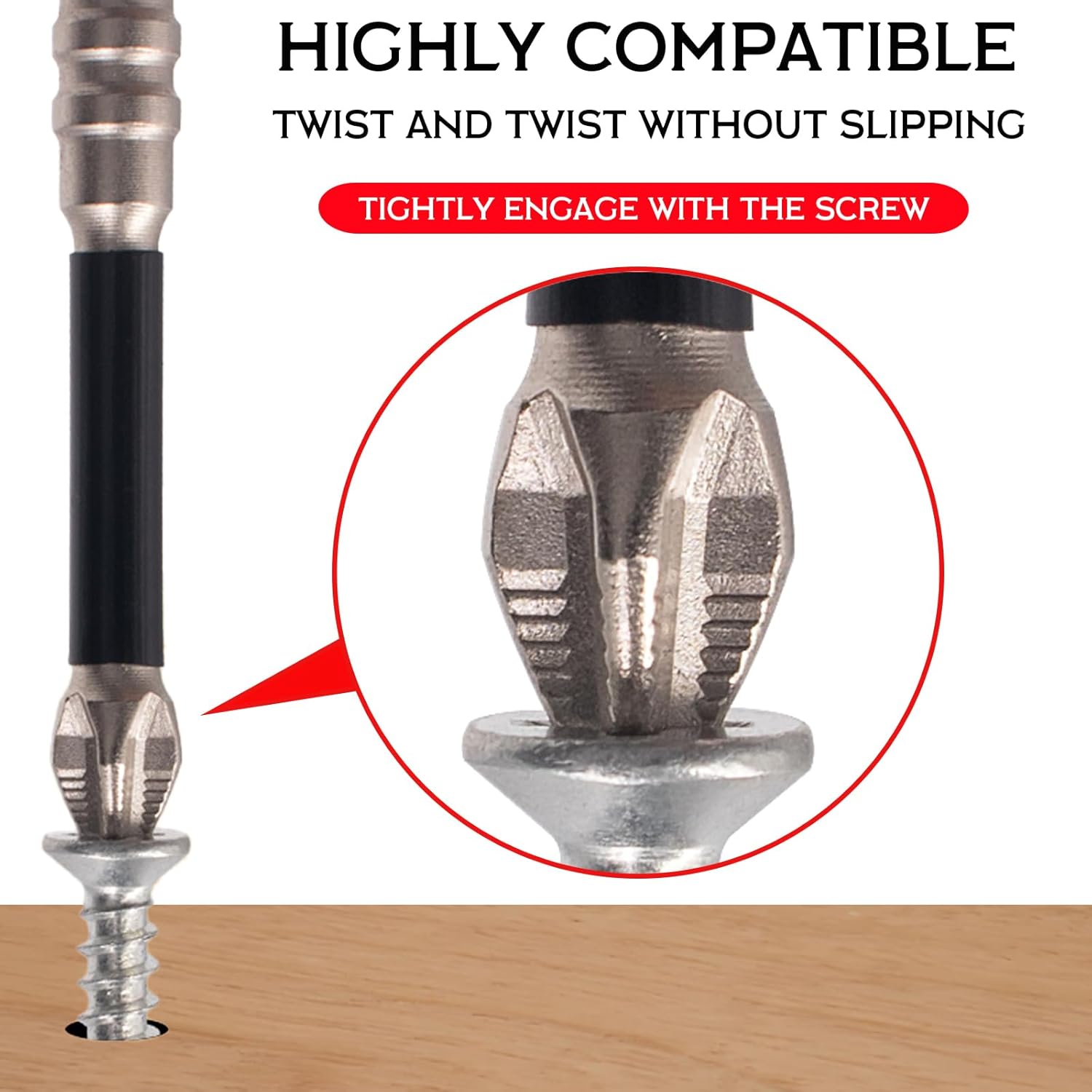 MKEUDQ-High Magnetic Drill Bit Set: K5 Impact Resistant Anti-Slip Bits, Non-Slip Alloy Steel for Impact Drivers, DIY/Pro Use (25-150mm)\u200b (12)