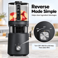 thumbnail image 5 of Cold Press Juicer Machine, 3-in-1 Juice Maker for Juice, Sorbet & Nut Milk, 6.5" Extra Wide Feed Chute, 100oz Capacity and 350W Motor, Black, 5 of 10