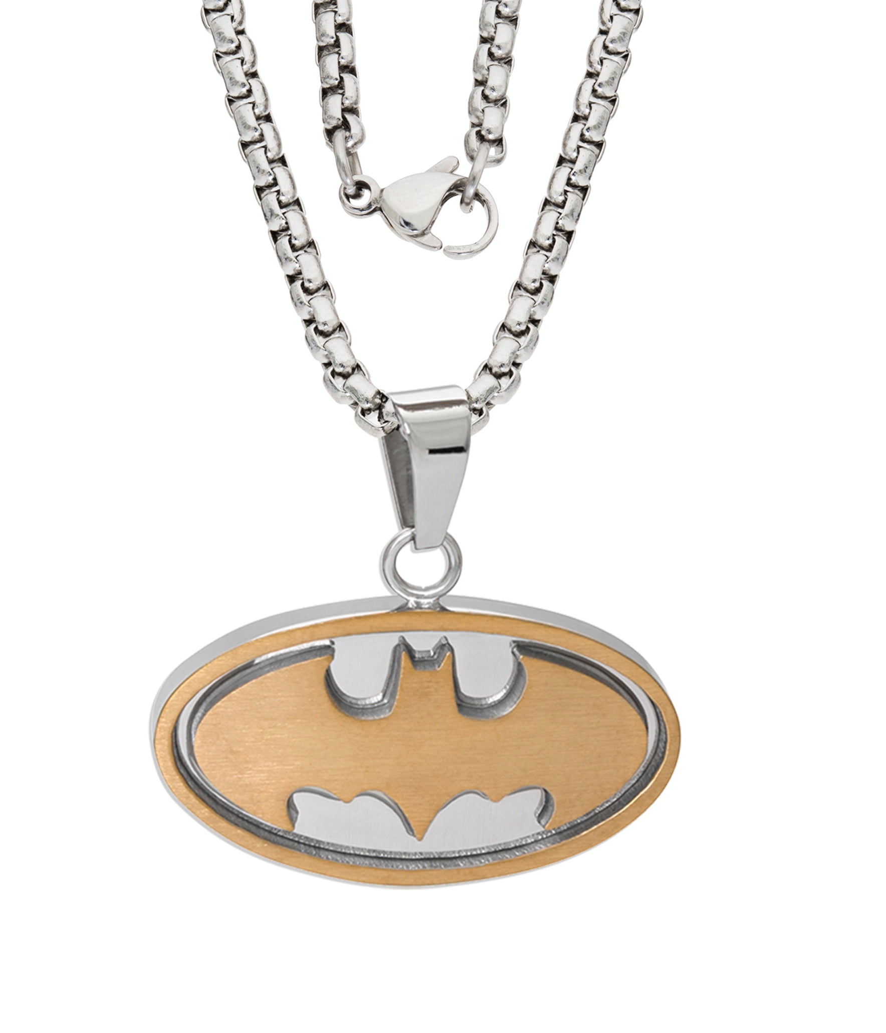 DC Comics Batman Men s Stainless Steel Logo Pendant 22