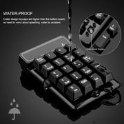 Douself 2.4Ghz Wireless Numeric Keypad Mechanical Feel Number Pad Keyboard 19 Keys w/ USB Receiver