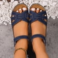 thumbnail image 2 of Rokment Womens Platform Wedges Dressy Sandals 2026 Summer Comfortable Leather Open Toe Orthopedic Arch Support Walking Sandals for Woman Beach D Size 8.5, 2 of 7