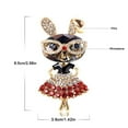 thumbnail image 5 of Rhinestone Crystal Bunny Pin Miss Rabbit Brooch with Dress and Glasses, Cute Animal Enamel Pin Corsage Scarf Clips Easter G6D7, 5 of 5