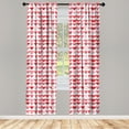 thumbnail image 3 of Ambesonne Valentines Day Window Curtains, Romantic Hearts, Each 28" W x 63" L, Vermilion Pink White, 3 of 3
