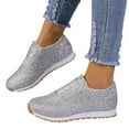 thumbnail image 3 of Heiheiup Sequined Rhinestone Elastic Casual Shoes Thick Soled Fish Mouth Shoes, 3 of 9