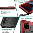 thumbnail image 4 of SaniMore Case for iPhone 14 Plus, Heavy Duty Protection IP68 Waterproof [Screen Protector] Shockproof Support Wireless Charging Hybidrd Silicone Metal Armor Miliary-Grade Drop-resistant Shell, Red, 4 of 8