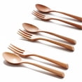 thumbnail image 3 of 5/10/20PCS Wooden Fork Spoon Tableware Cutlery Portable Kitchen Eating Tool, 3 of 9