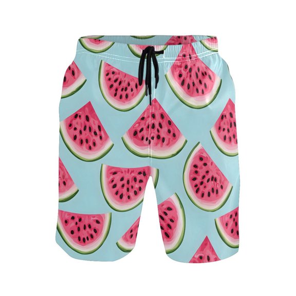 joogoo Men's Swim Trunks Watermelons Beach Shorts with Pockets M