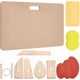 thumbnail image 1 of Kit de 17 piezas para manualidades con arcilla y cerámica, tabla portátil para amasar arcilla de 40 x 25 cm con tapete de madera MDF integrado, suministros para modelado y arte en cerámica., 1 of 7