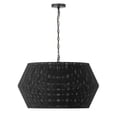 thumbnail image 3 of Aiwen 6-Light Rattan Cage Black Pendant Light Retro Hand-Woven Industrial Ceiling Light, 3 of 9