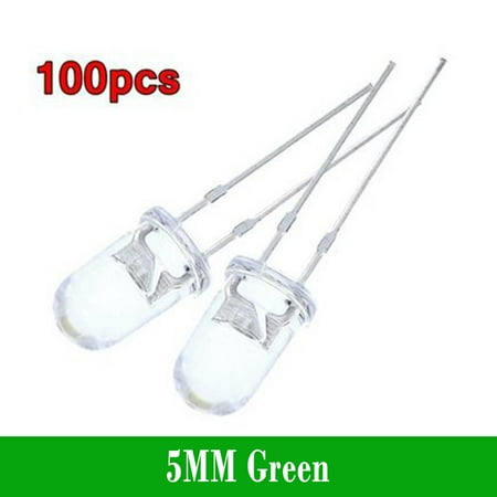 

Goodhd 100PCS Super Bright LED 5mm Red/Blue/Green/White/Yellow LED Transparent Bulb