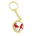 thumbnail image 1 of China jinrikisha cultura silueta patron Anillo de oro de metal llavero llavero, 1 of 3